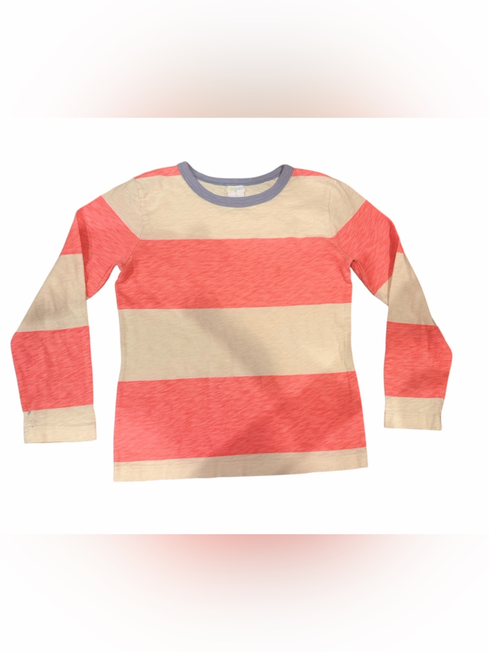 J. Crew - Crewcuts✨Coral & Cream Striped Long Sleeve Tee✨No Defects✨